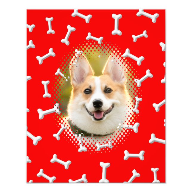 Bone Pattern Dog Frame Print (Front)
