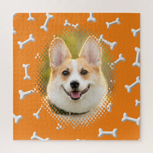 Bone Pattern Dog Frame Print Jigsaw Puzzle (Vertical)