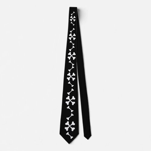 bone pattern tie black