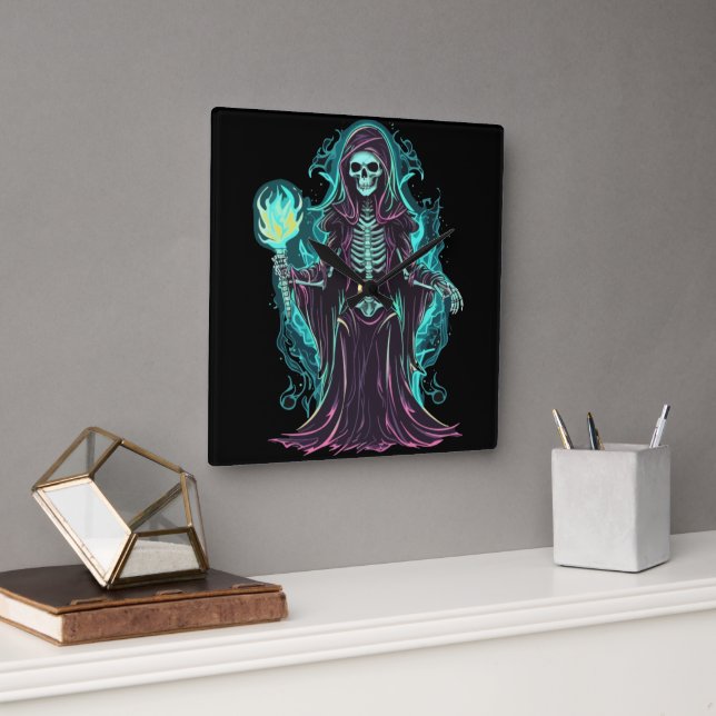 Bone Reaper Square Wall Clock (Office)