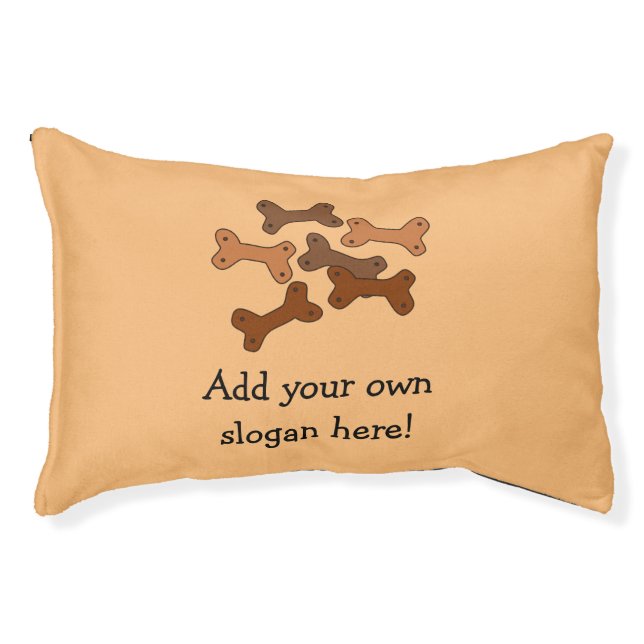 Bone-shaped Dog Treats: Customizable Slogan Pet Bed (Front)