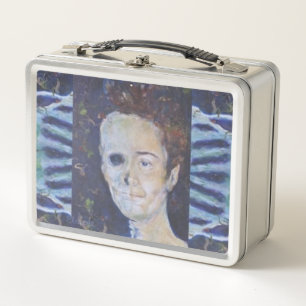 Bone Skeleton Portrait Maureen Girard Halloween Metal Lunch Box