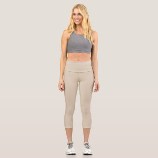 Bone Solid Plain Color Capri Leggings