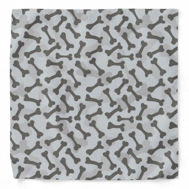 Bone Texture Pattern Greyscale Bandana (Front)