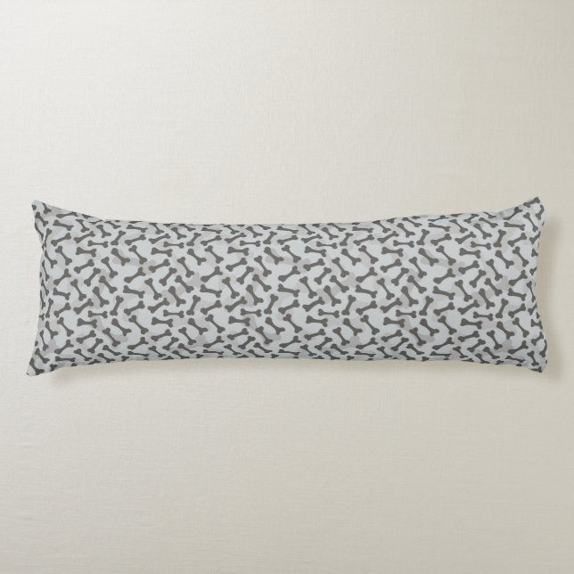 Bone Texture Pattern Greyscale Body Pillow (Front)
