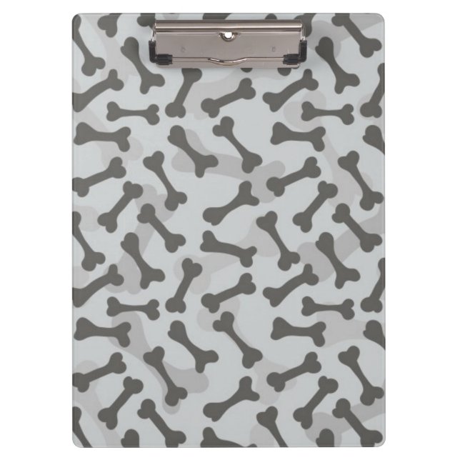 Bone Texture Pattern Greyscale Clipboard (Front)