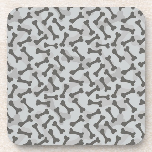 Bone Texture Pattern Greyscale Coaster (Front)