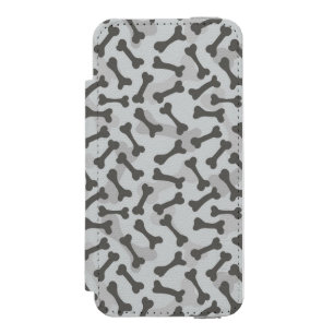 Bone Texture Pattern Greyscale Wallet Case For iPhone SE/5/5s