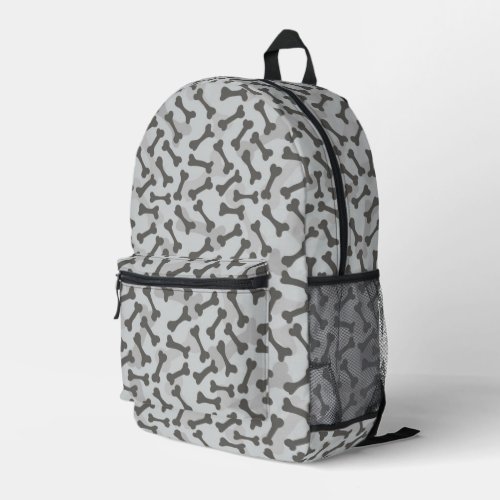 Bone Texture Pattern Greyscale Printed Backpack