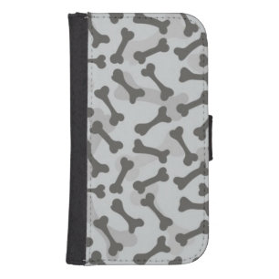 Bone Texture Pattern Greyscale Wallet Phone Case For Samsung Galaxy S4