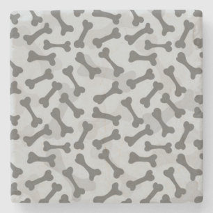 Bone Texture Pattern Greyscale Stone Coaster