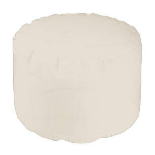 Bone White Round Pouf