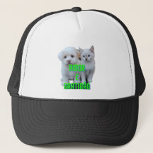 Boné with Cat and Dog and Message Love and...