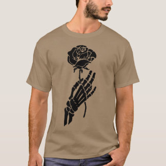 Bone with rose happy halloween day casual skeleton T-Shirt