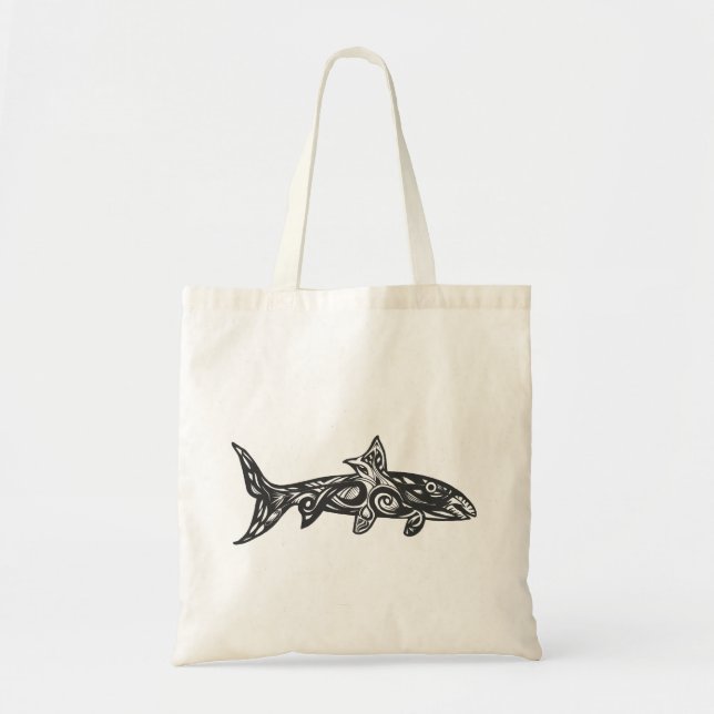 Bonefish bone fish albula tribal art tote bag (Front)