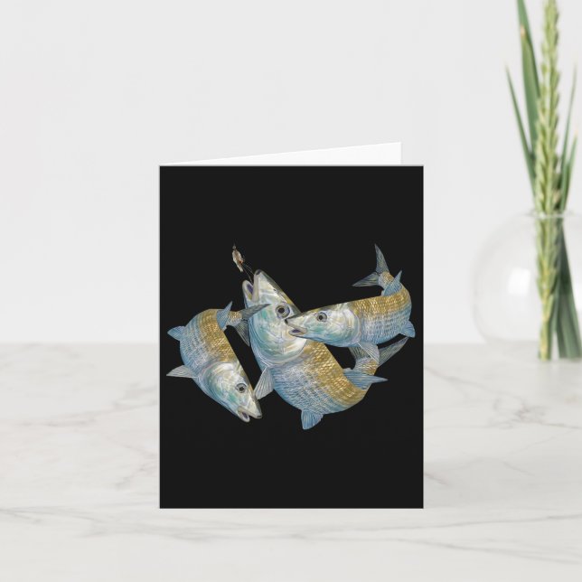 Bonefish Hunting A Salt Water Fly Fishing &amp; De Card (Front)