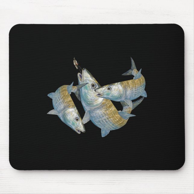 Bonefish Hunting A Salt Water Fly Fishing &amp; De Mouse Pad (Front)