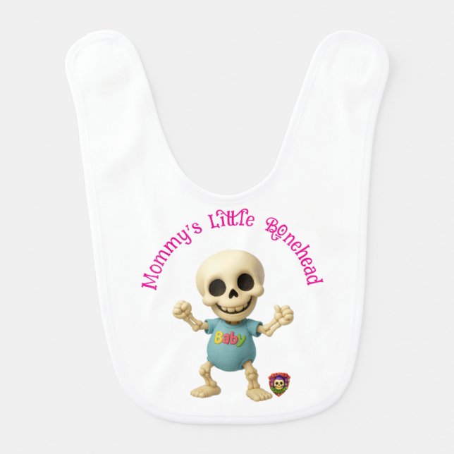Bones Academy™ Mommy’s Little Bonehead Baby Bib (Front)