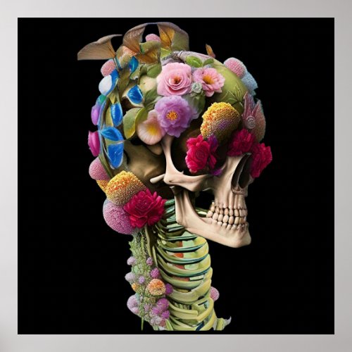 bones and botany flowers    poster