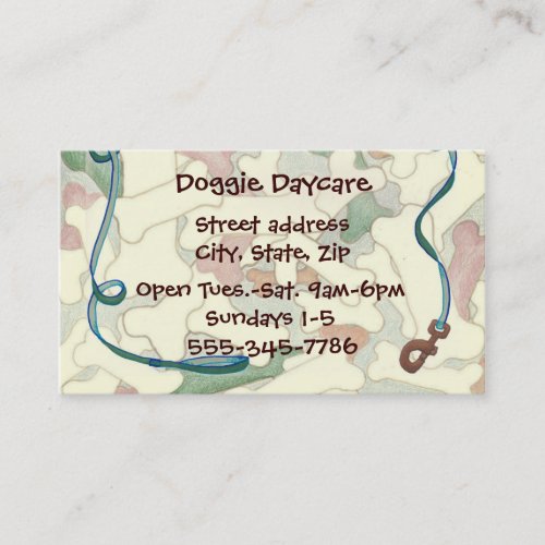 Bones and Leash Pet Dogs Business Card