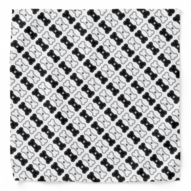 Bones and Paw Prints Bandana (Front)