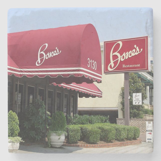 Bones Buckhead, Bones Atlanta, Bones  Stone Coaster (Front)