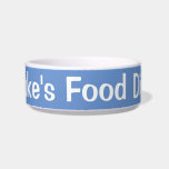 Bones Food Dish Ceramic Bowl<br><div class="desc">Cute picture of two big dog bones is featured on this ceramic pet bowl. Ad shows Duke's Food Dish, but you can personalize it with your pet's name! Dishwasher and microwave safe, bowl comes in medium and large sizes too!</div>