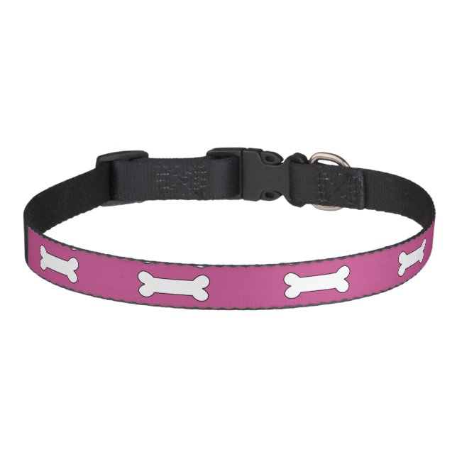 Bones Mulberry Cool Color Complementing Pet Collar (Front)