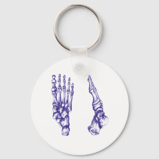 Bones of the feet - blue keychain