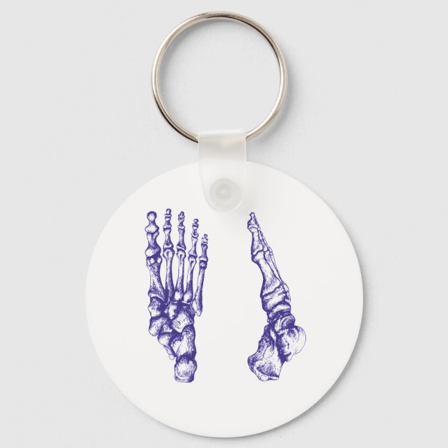 Bones of the feet - blue keychain (Front)