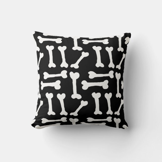 Bones Pattern Throw Pillow (Front)