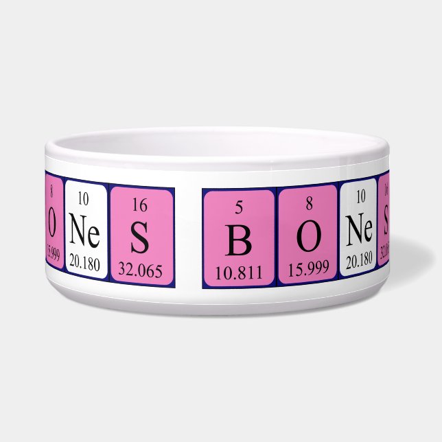 Bones periodic table name pet bowl 2 (Right)