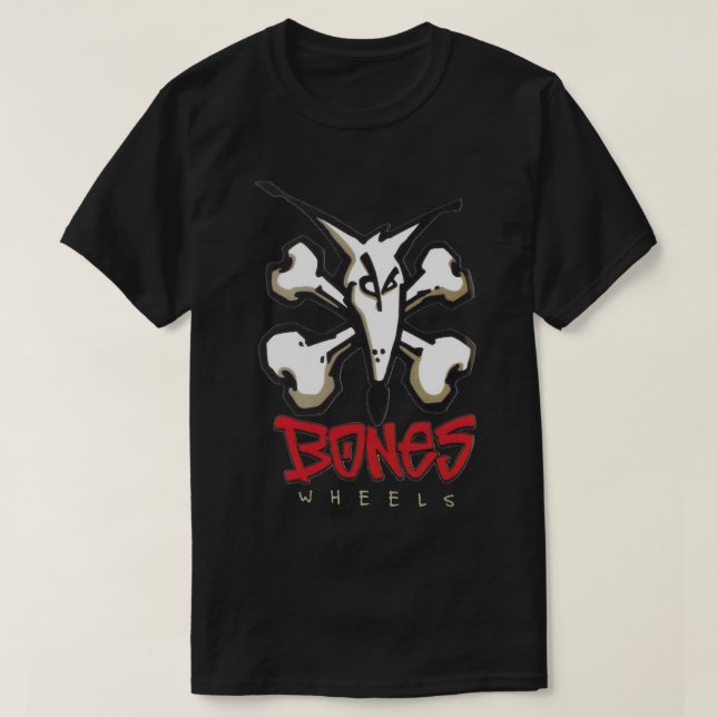 Bones wheels, retro skateboard t shirt design. Cla (Design Front)