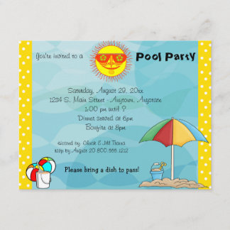 Bonfire And Pool Party Celebration Invitation