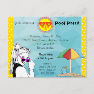 Bonfire And Pool Party Invitation