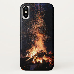 Bonfire at Night in Camp iPhone X Case