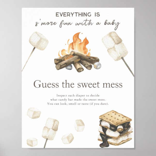 Bonfire Baby shower - Guess the sweet mess Poster (Front)