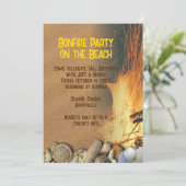 Bonfire Beach Shells Outdoor Party Invitation (Standing Front)
