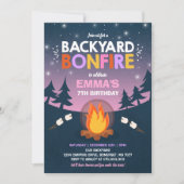 Bonfire Birthday Invitation Bonfire Camping Party (Front)