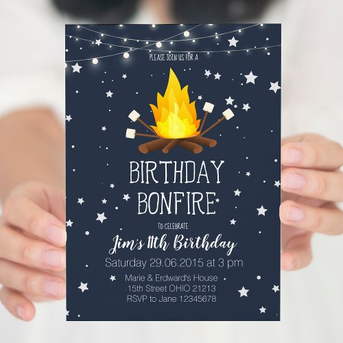 Bonfire Birthday Party Invitation