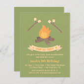 Bonfire Camp Out Kids Birthday Party Invitations (Front/Back)
