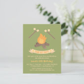 Bonfire Camp Out Kids Birthday Party Invitations (Standing Front)