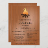 Bonfire Camping Out Birthday Party Invitations (Front/Back)