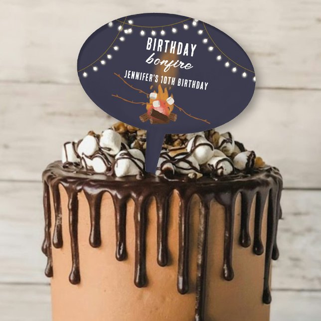 Bonfire & Camping Outdoor Campfire Birthday Party Cake Topper (Bonfire & Camping Outdoor Campfire Birthday Party Cake Topper)