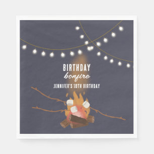 Bonfire & Camping Outdoor Campfire Birthday Party Napkins