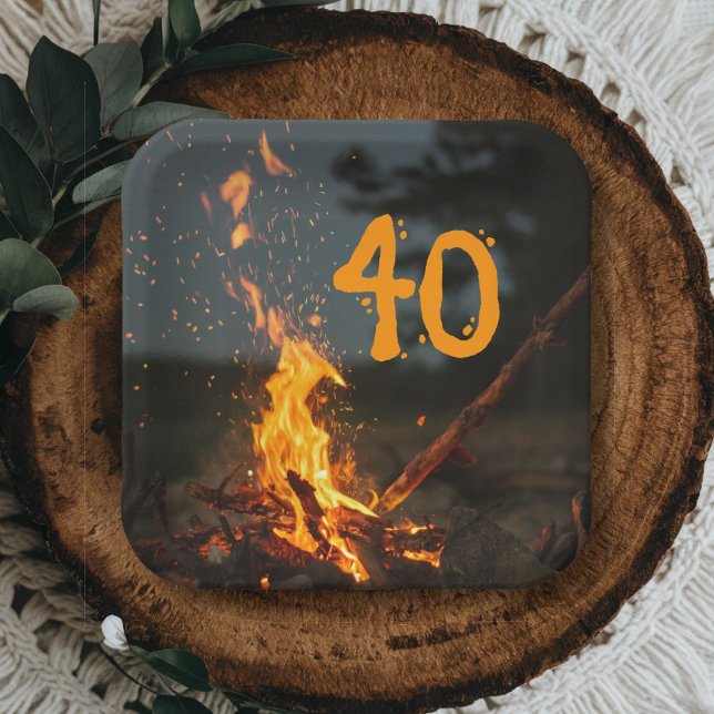 Bonfire Dads Birthday Party  Paper Plates (Creator Uploaded)