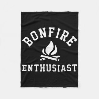 Bonfire Enthusiast Campfire Funny Camping Men Wome Fleece Blanket