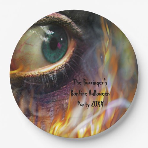 Bonfire Evil Eye Flames Halloween Paper Plates