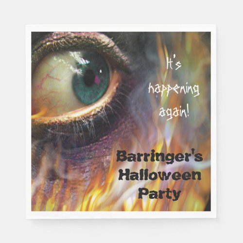 Bonfire Evil Eye Flames  Halloween Party Napkin