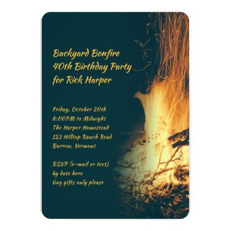 Bonfire Guys Fall Birthday Party Invitation